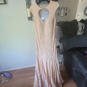 Lace Gown Betsy & Adam Elegant Pale Pink BRAND NEW 🔥🔥🔥
